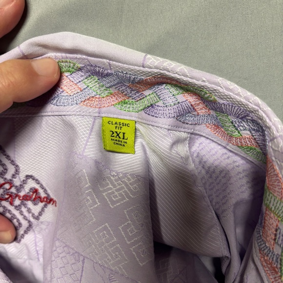 Robert Graham Lavender Checkered Shirt - Picture 5 of 7